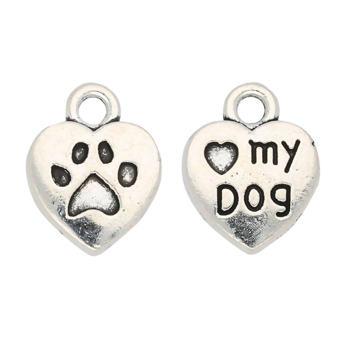 Charm / Anhänger “Love my dog” - Farbe Silber