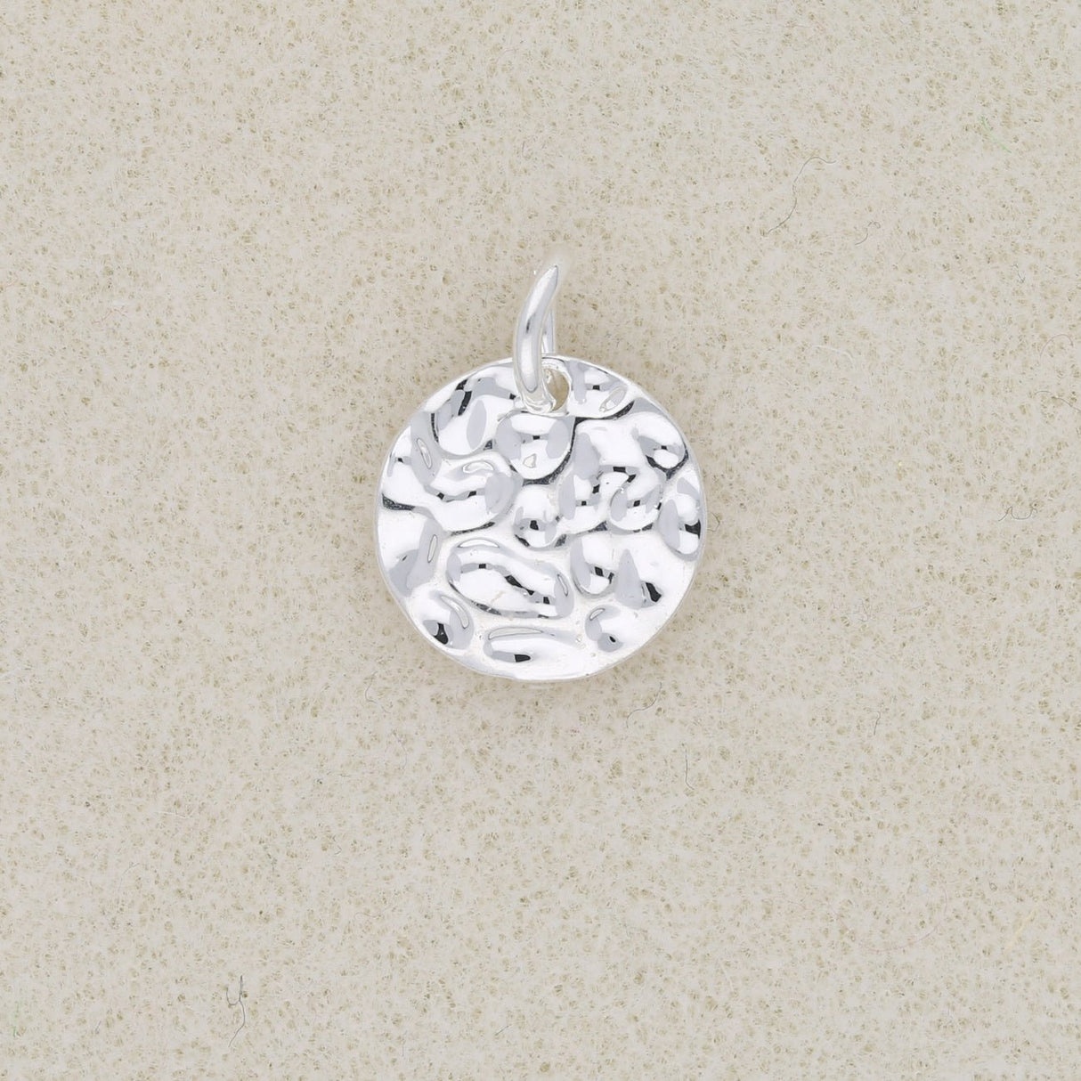 Charm-Anhänger Rund (gehämmert) - PerlineBeads