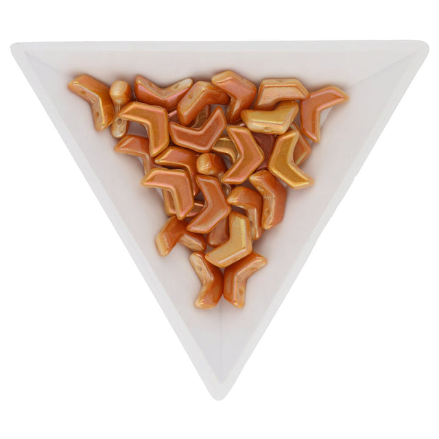 Chevron Duo 10x4 mm – Chalk Full Apricot - PerlineBeads