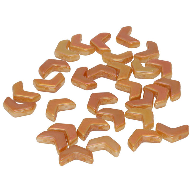 Chevron Duo 10x4 mm – Chalk Full Apricot - PerlineBeads