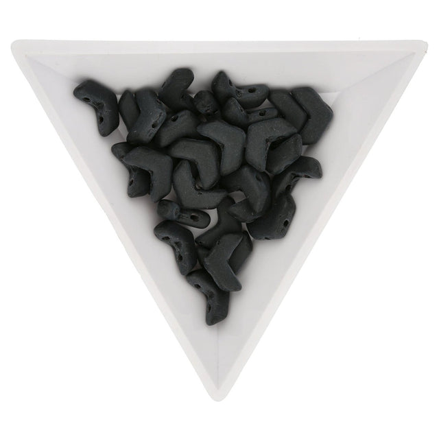 Chevron Duo 10x4 mm – Jet Mat - PerlineBeads