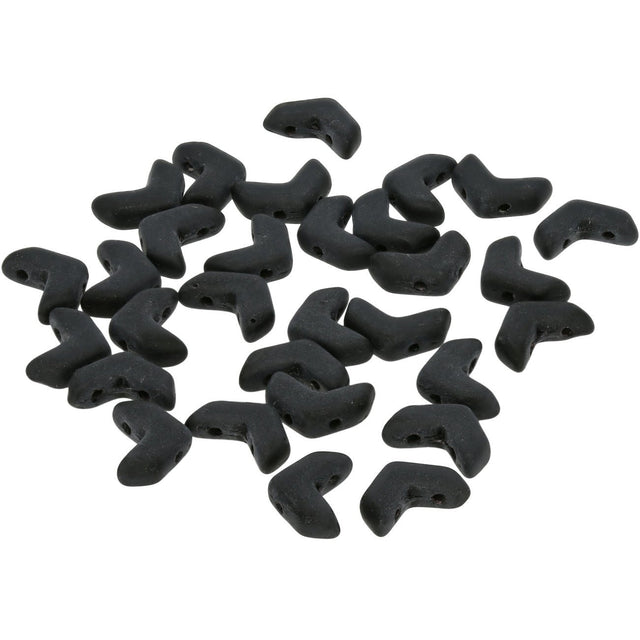 Chevron Duo 10x4 mm – Jet Mat - PerlineBeads