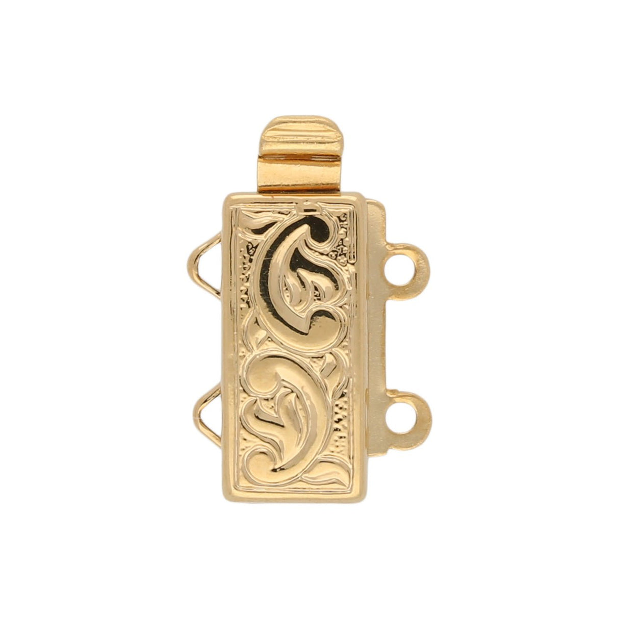 Claspgarten Neumann – Schmuck-Federverschluss 2-reihig - vergoldet - PerlineBeads