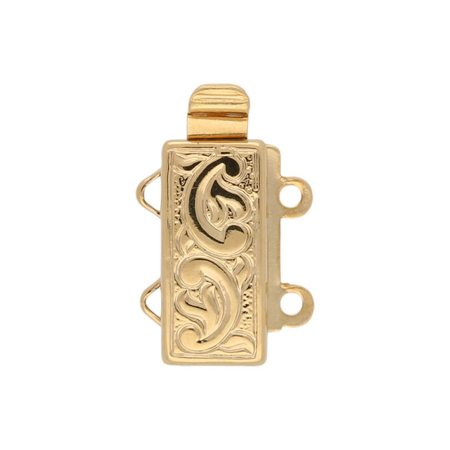 Claspgarten Neumann – Schmuck-Federverschluss 2-reihig - vergoldet - PerlineBeads