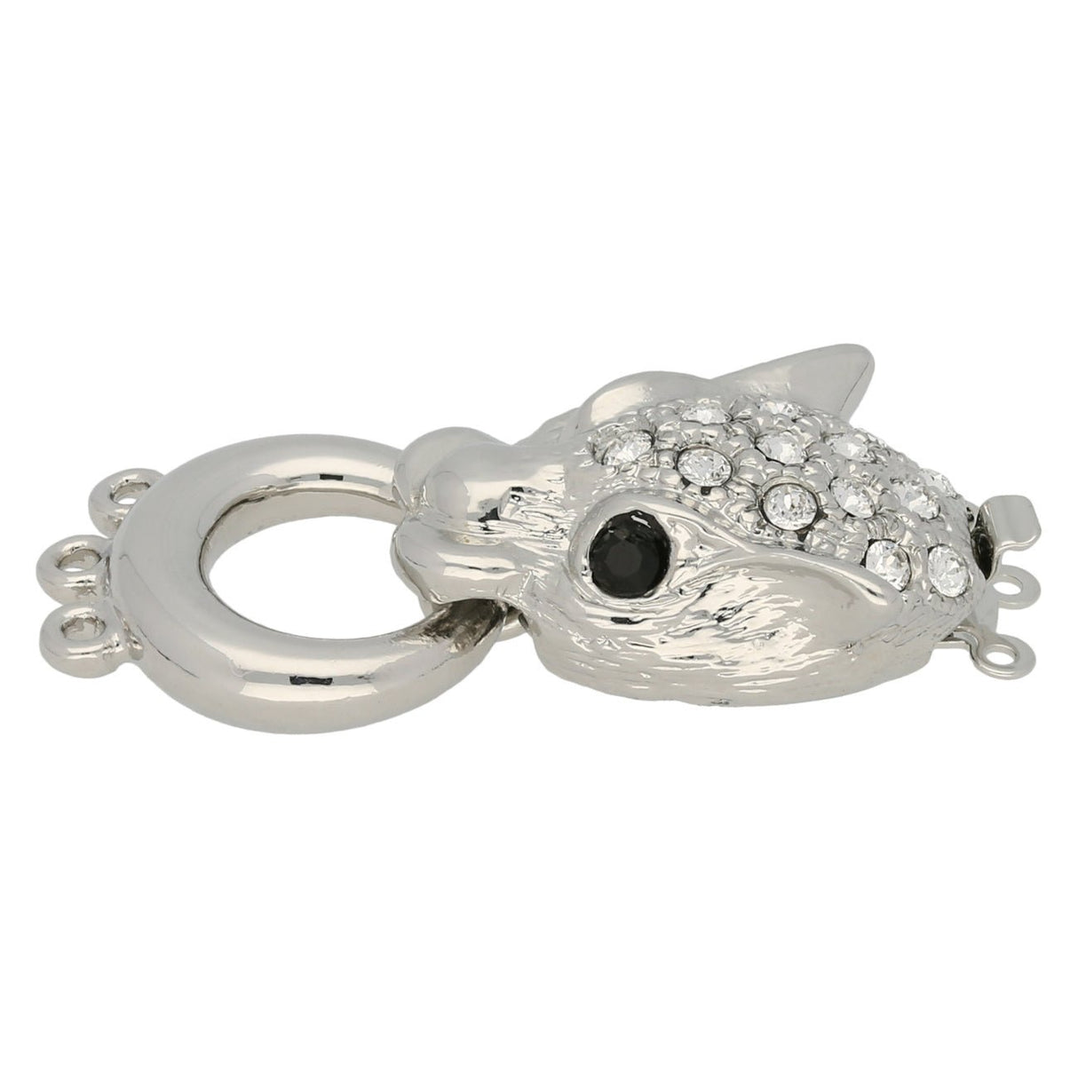 Claspgarten Neumann – Schmuck-Federverschluss 3-reihig - Auflage Rhodium - PerlineBeads