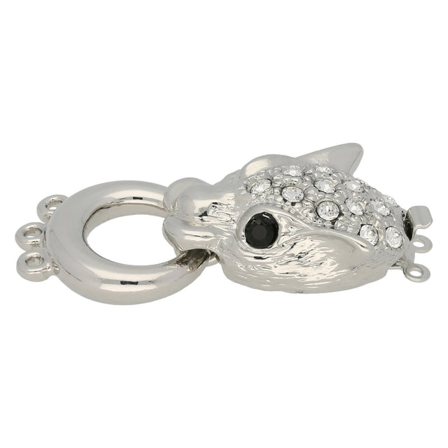 Claspgarten Neumann – Schmuck-Federverschluss 3-reihig - Auflage Rhodium - PerlineBeads