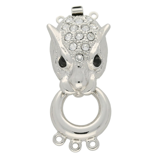 Claspgarten Neumann – Schmuck-Federverschluss 3-reihig - Auflage Rhodium - PerlineBeads