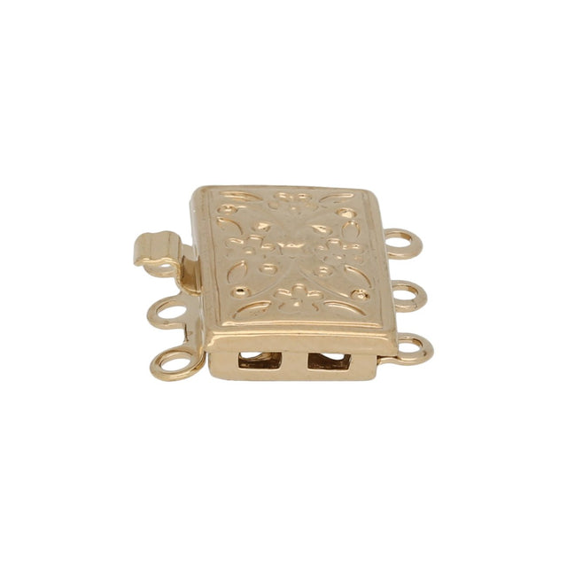 Claspgarten Neumann – Schmuck-Federverschluss 3-reihig - vergoldet - PerlineBeads