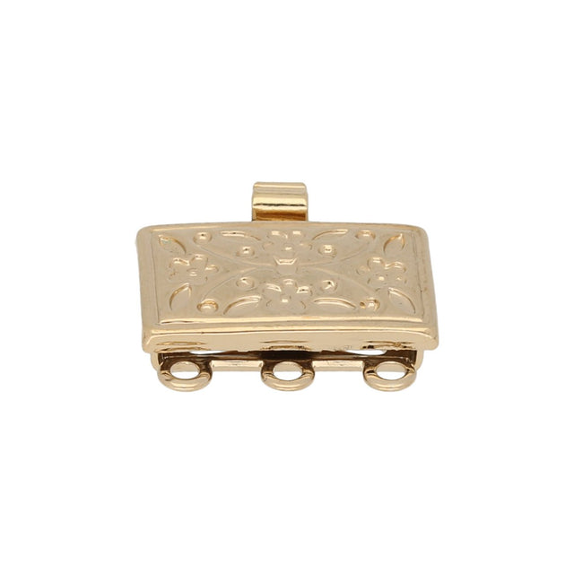 Claspgarten Neumann – Schmuck-Federverschluss 3-reihig - vergoldet - PerlineBeads