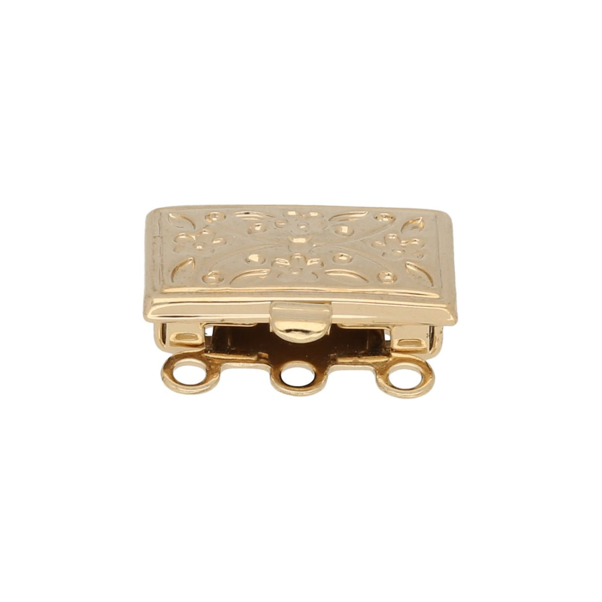 Claspgarten Neumann – Schmuck-Federverschluss 3-reihig - vergoldet - PerlineBeads