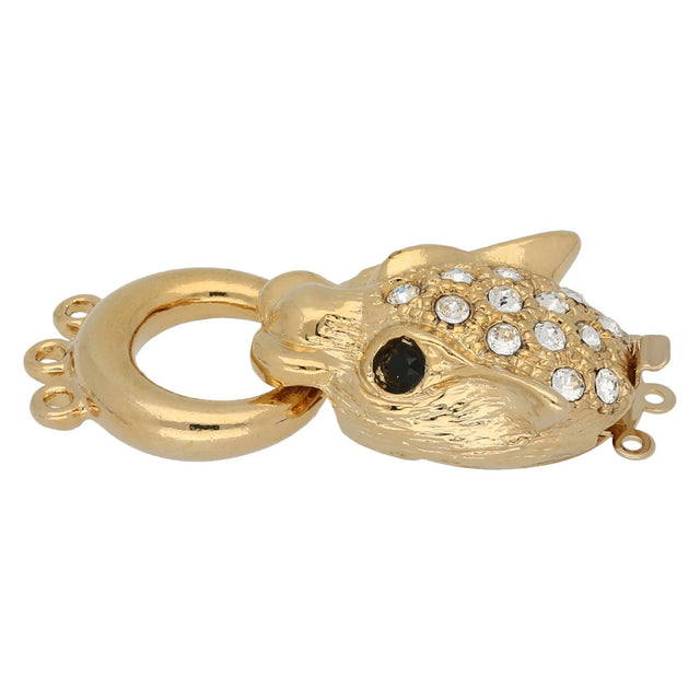 Claspgarten Neumann – Schmuck-Federverschluss 3-reihig - vergoldet - PerlineBeads