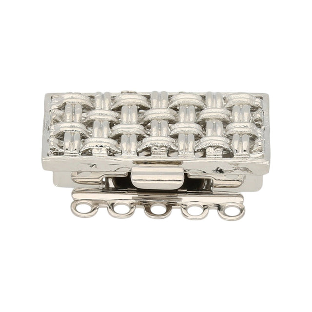 Claspgarten Neumann – Schmuck-Federverschluss 5-reihig - Auflage Rhodium - PerlineBeads