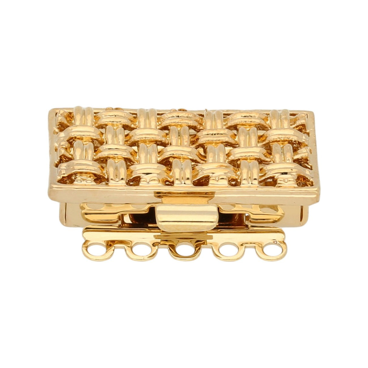 Claspgarten Neumann – Schmuck-Federverschluss 5-reihig - vergoldet - PerlineBeads