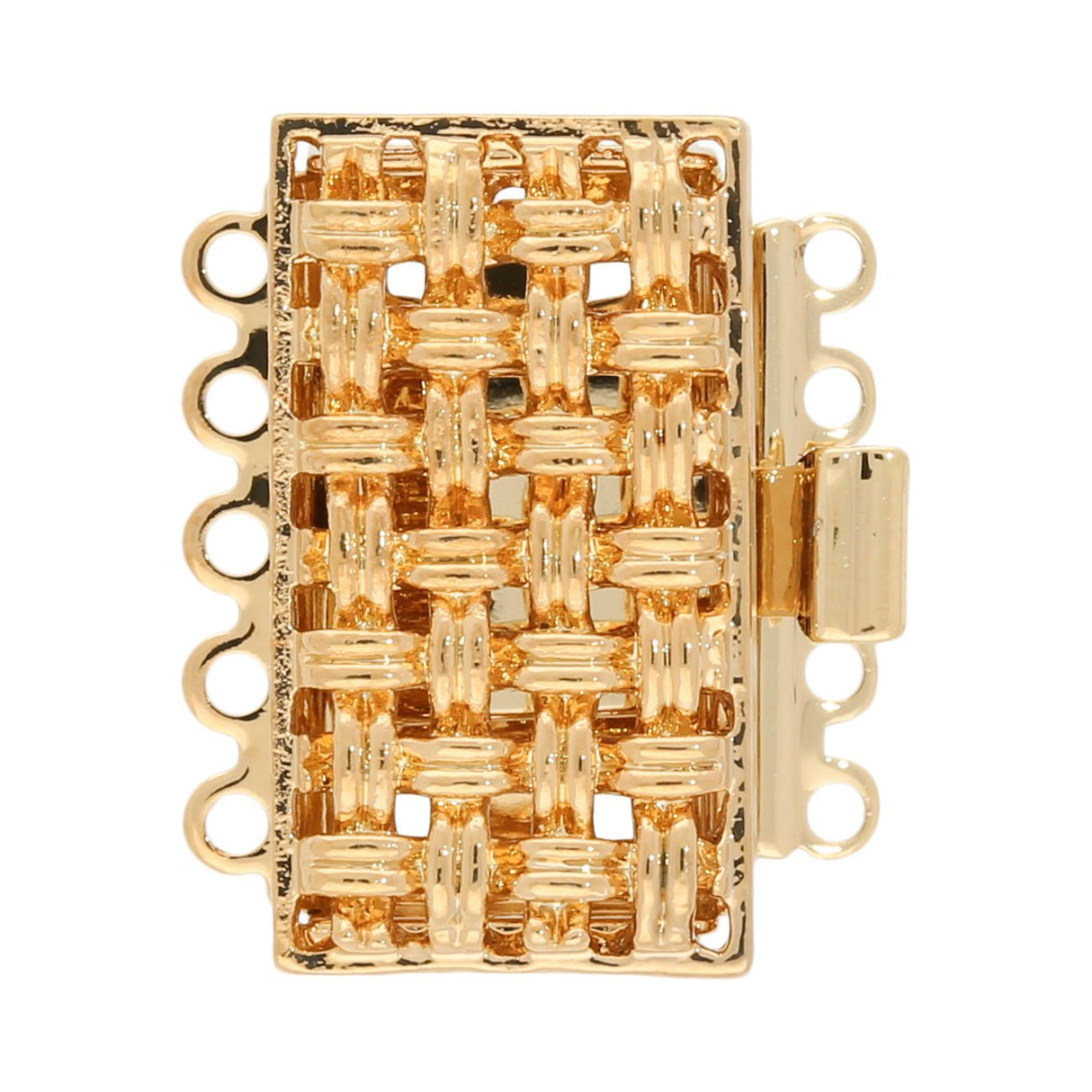 Claspgarten Neumann – Schmuck-Federverschluss 5-reihig - vergoldet - PerlineBeads