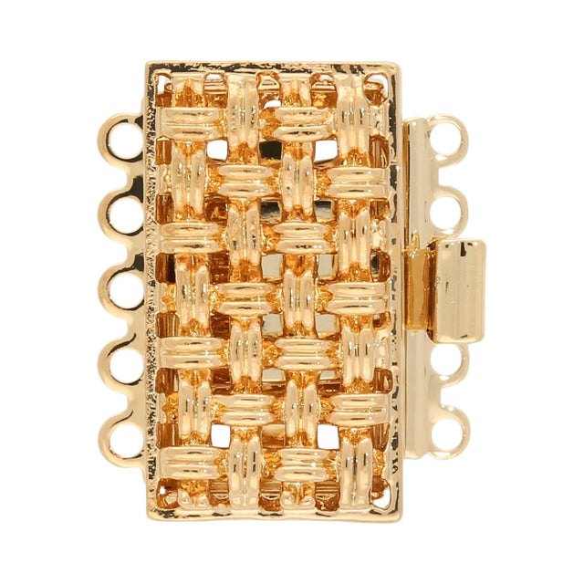 Claspgarten Neumann – Schmuck-Federverschluss 5-reihig - vergoldet - PerlineBeads
