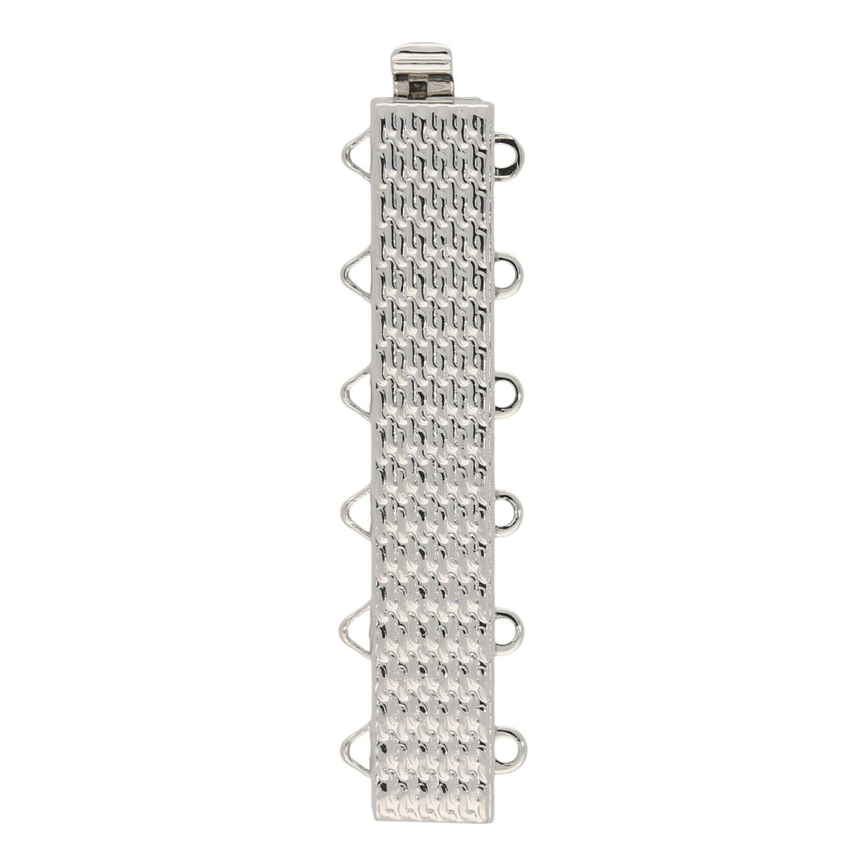 Claspgarten Neumann – Schmuck-Federverschluss 6-reihig - Auflage Rhodium - PerlineBeads
