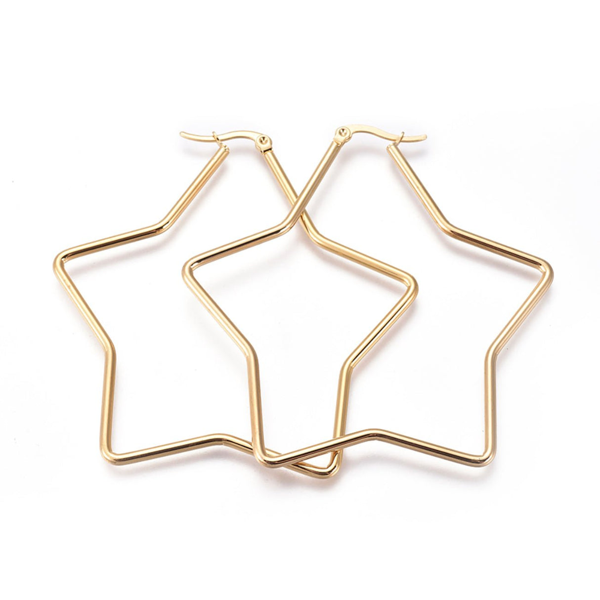 Creolen Sternform - Edelstahl – Farbe Gold - PerlineBeads