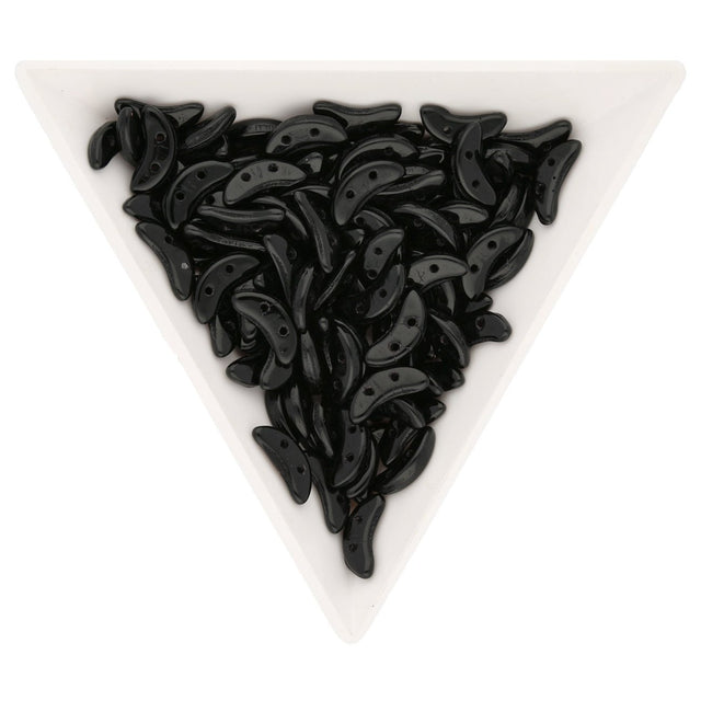 Crescent 3 x 10 mm - Jet - PerlineBeads