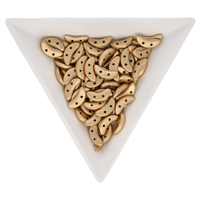 Crescent 3 x 10 mm - Matte Metallic Flax - PerlineBeads