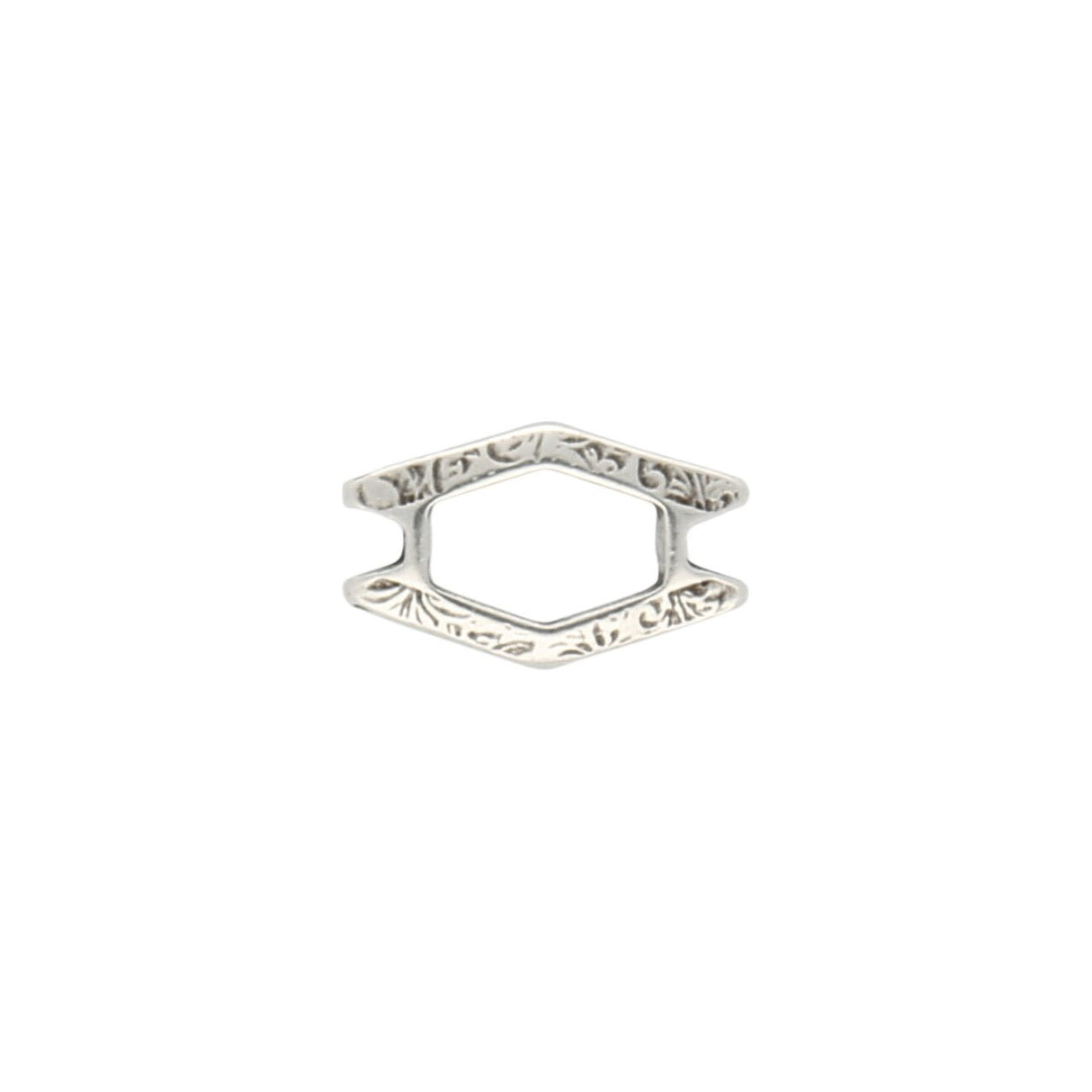 Cymbal™ Alado-SuperDuo Bead Connector - Silver Plate - PerlineBeads