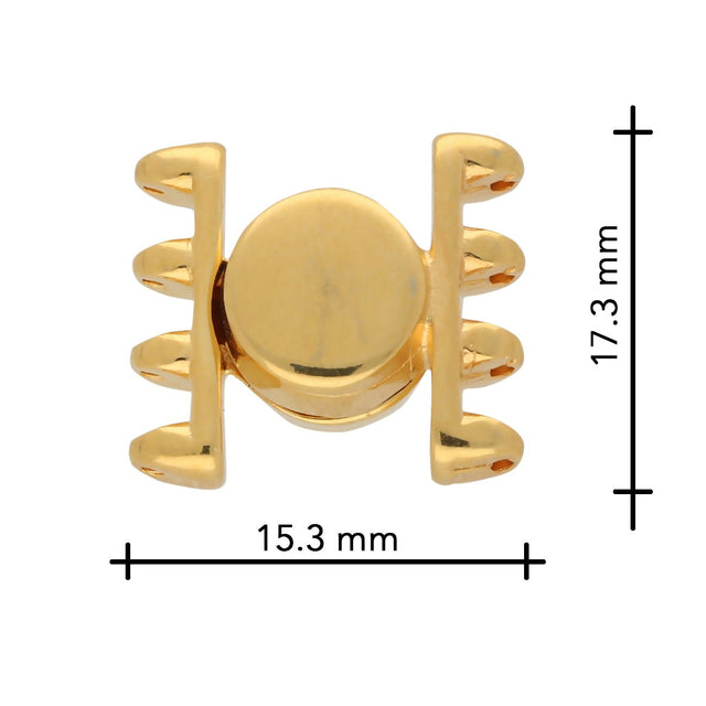 Cymbal™ Ateni IV SuperDuo Magnetic Clasp - 24K Gold Plate - PerlineBeads