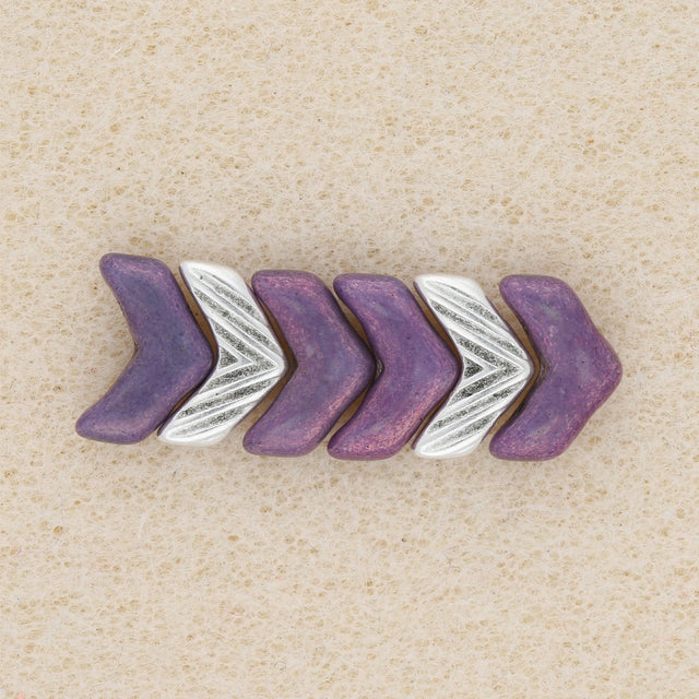 Cymbal™ Avessalos-Chevron Bead Substitute - Silver Plate - PerlineBeads