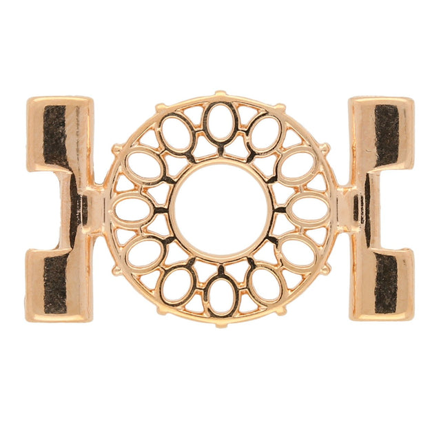 Cymbal™ Detis-Tila Bead Connector – Rosagold Vergoldet - PerlineBeads