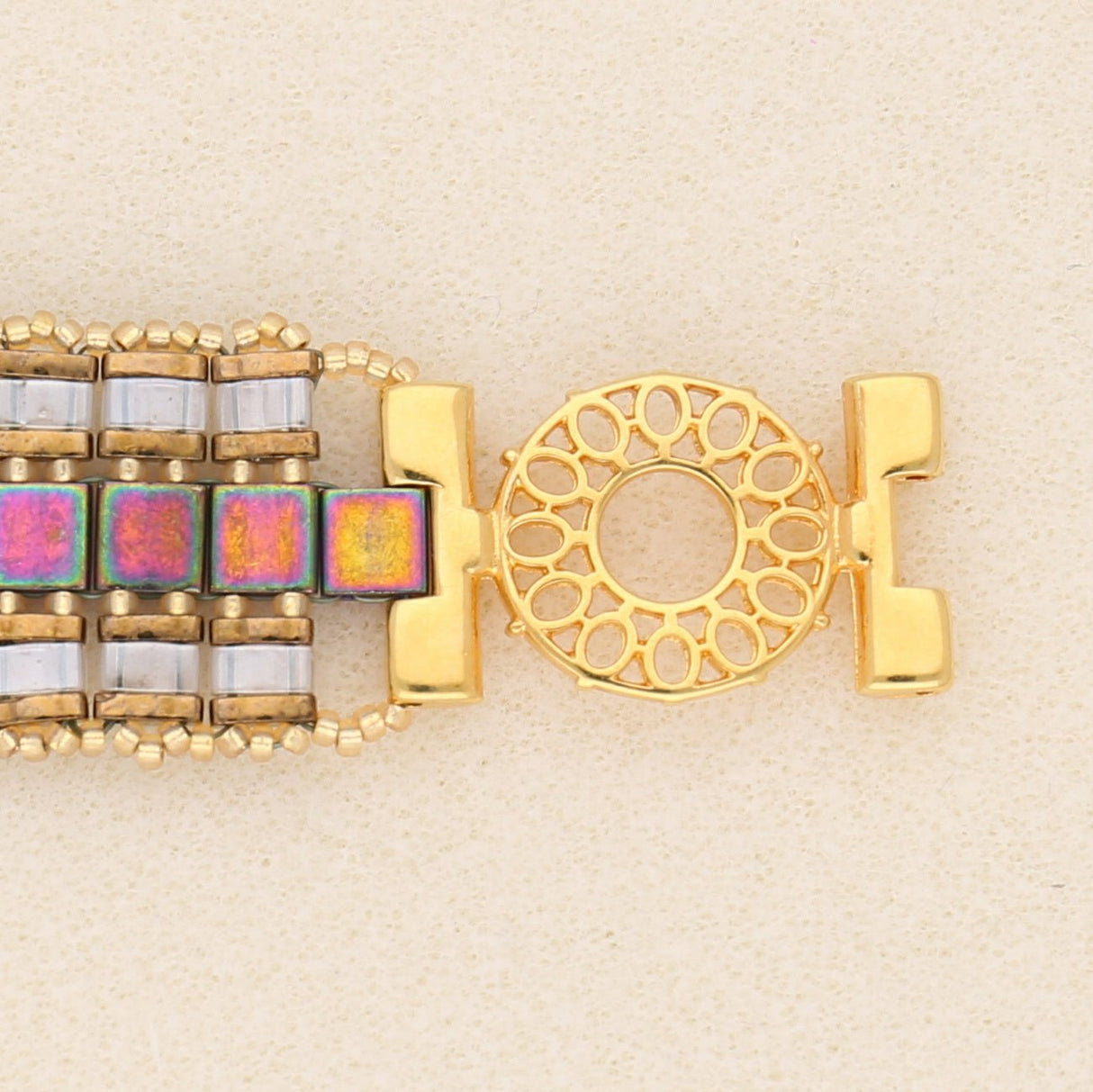 Cymbal™ Detis-Tila Bead Connector – Vergoldet 24 karat - PerlineBeads