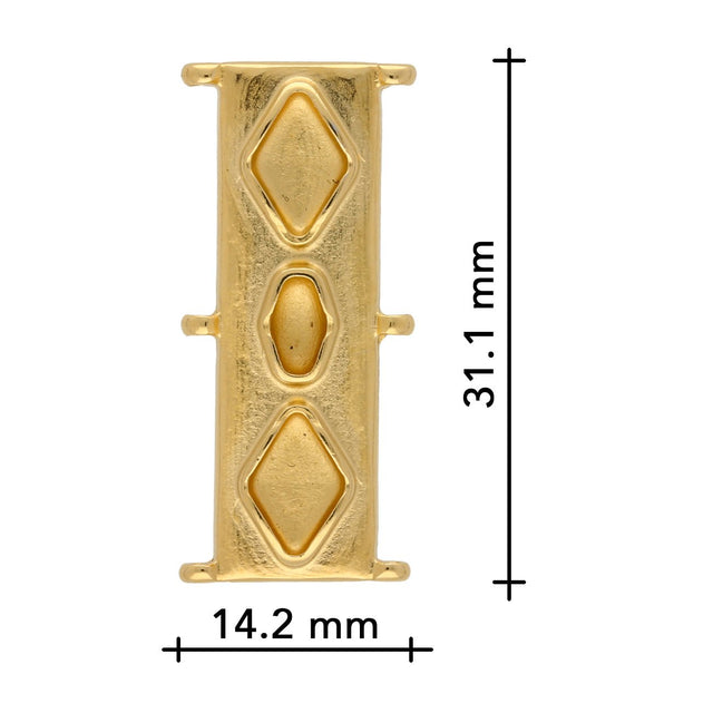 Cymbal™ Gerakari Delica Bead Connector - 24K Gold Plate - PerlineBeads
