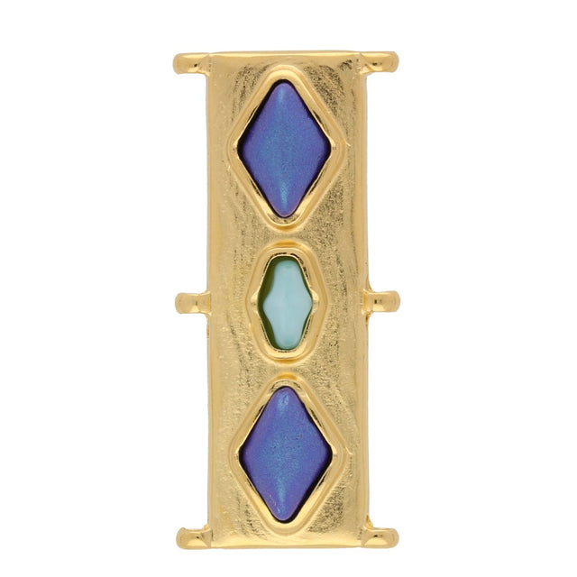 Cymbal™ Gerakari Delica Bead Connector - 24K Gold Plate - PerlineBeads