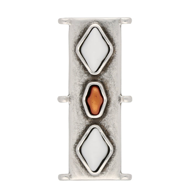 Cymbal™ Gerakari Delica Bead Connector - Antique Silver Plate - PerlineBeads