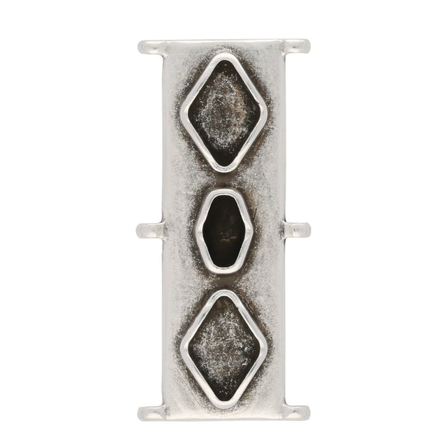 Cymbal™ Gerakari Delica Bead Connector - Antique Silver Plate - PerlineBeads