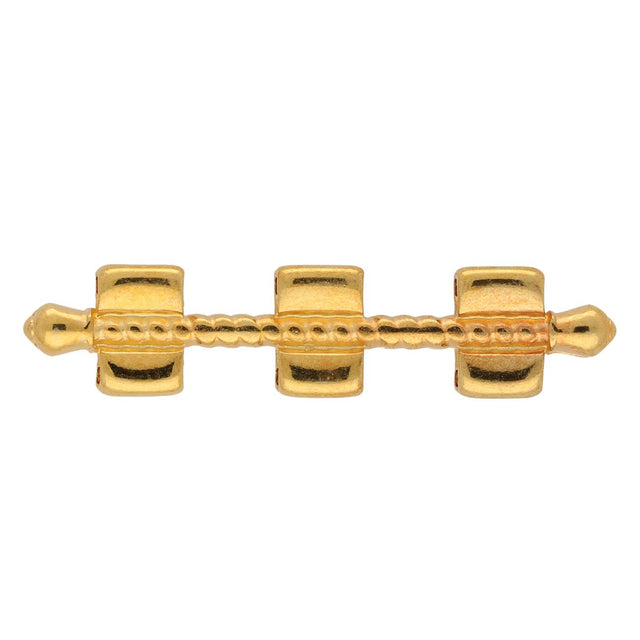 Cymbal™ Kalogeros-Tila Bead Connector – Vergoldet 24 karat - PerlineBeads