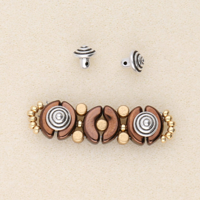 Cymbal™ Katapola-Minos Bead Substitute - Silver Plate - PerlineBeads