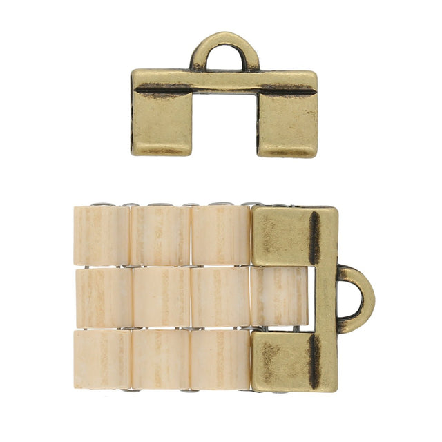 Cymbal™ Piperi II - Tila Bead Ending - Antique Brass Plate - PerlineBeads