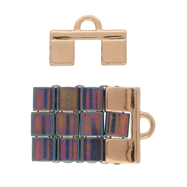 Cymbal™ Piperi II - Tila Bead Ending - Rose Gold Plate - PerlineBeads