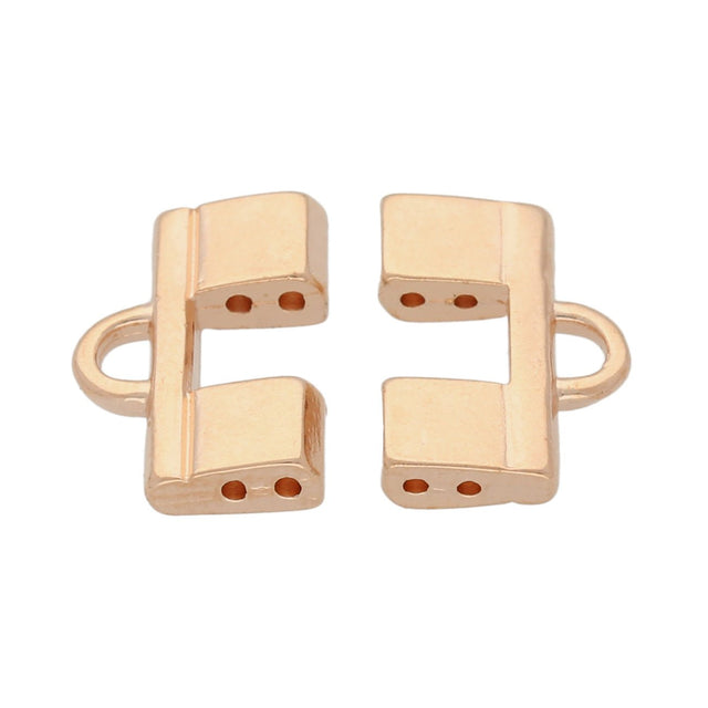 Cymbal™ Piperi II - Tila Bead Ending - Rose Gold Plate - PerlineBeads