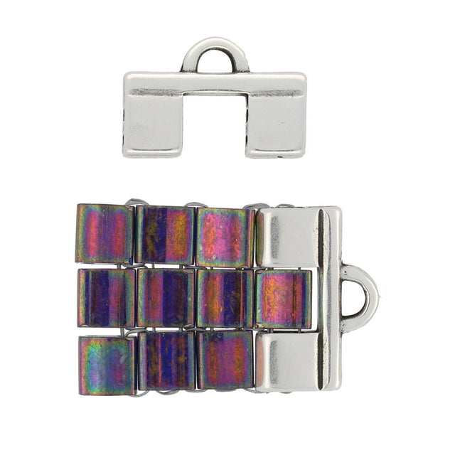 Cymbal™ Piperi II - Tila Bead Ending - Silver plate - PerlineBeads