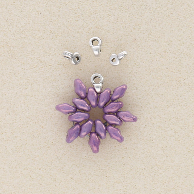 Cymbal™ Remata-Superduo Bead Ending - Silver Plate - PerlineBeads