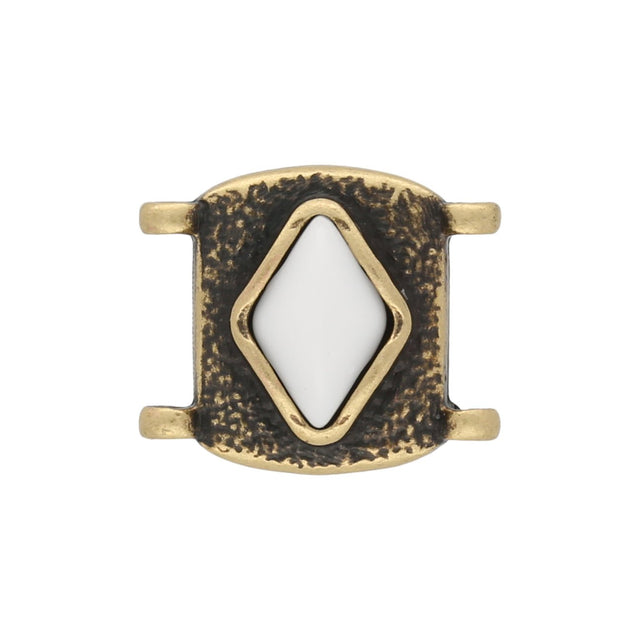 Cymbal™ Sfakaki Delica Bead Connector - Antique Brass Plate - PerlineBeads