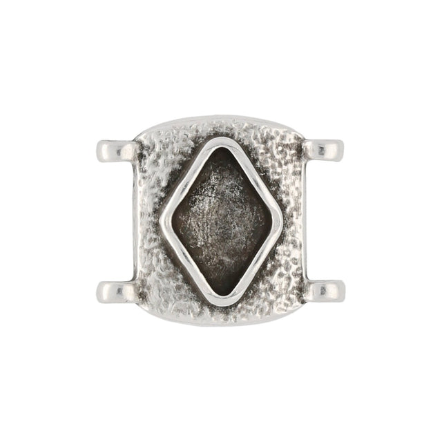 Cymbal™ Sfakaki Delica Bead Connector - Antique Silver Plate - PerlineBeads