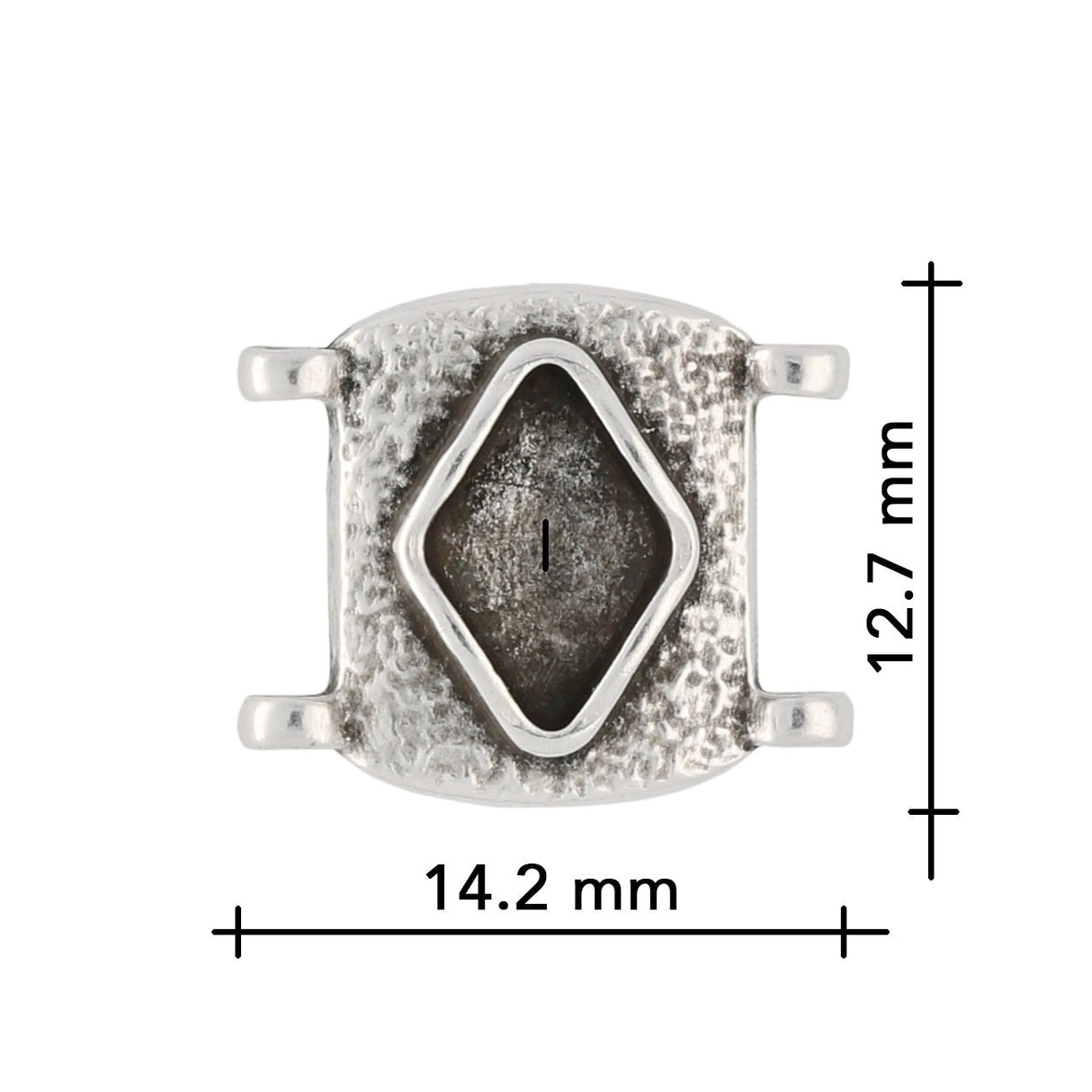 Cymbal™ Sfakaki Delica Bead Connector - Antique Silver Plate - PerlineBeads