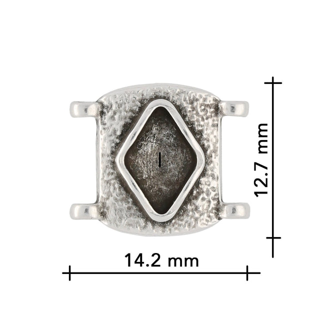 Cymbal™ Sfakaki Delica Bead Connector - Antique Silver Plate - PerlineBeads