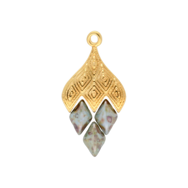 Cymbal™ Tourlos III-GemDuo Bead Ending - 24K Gold Plate - PerlineBeads