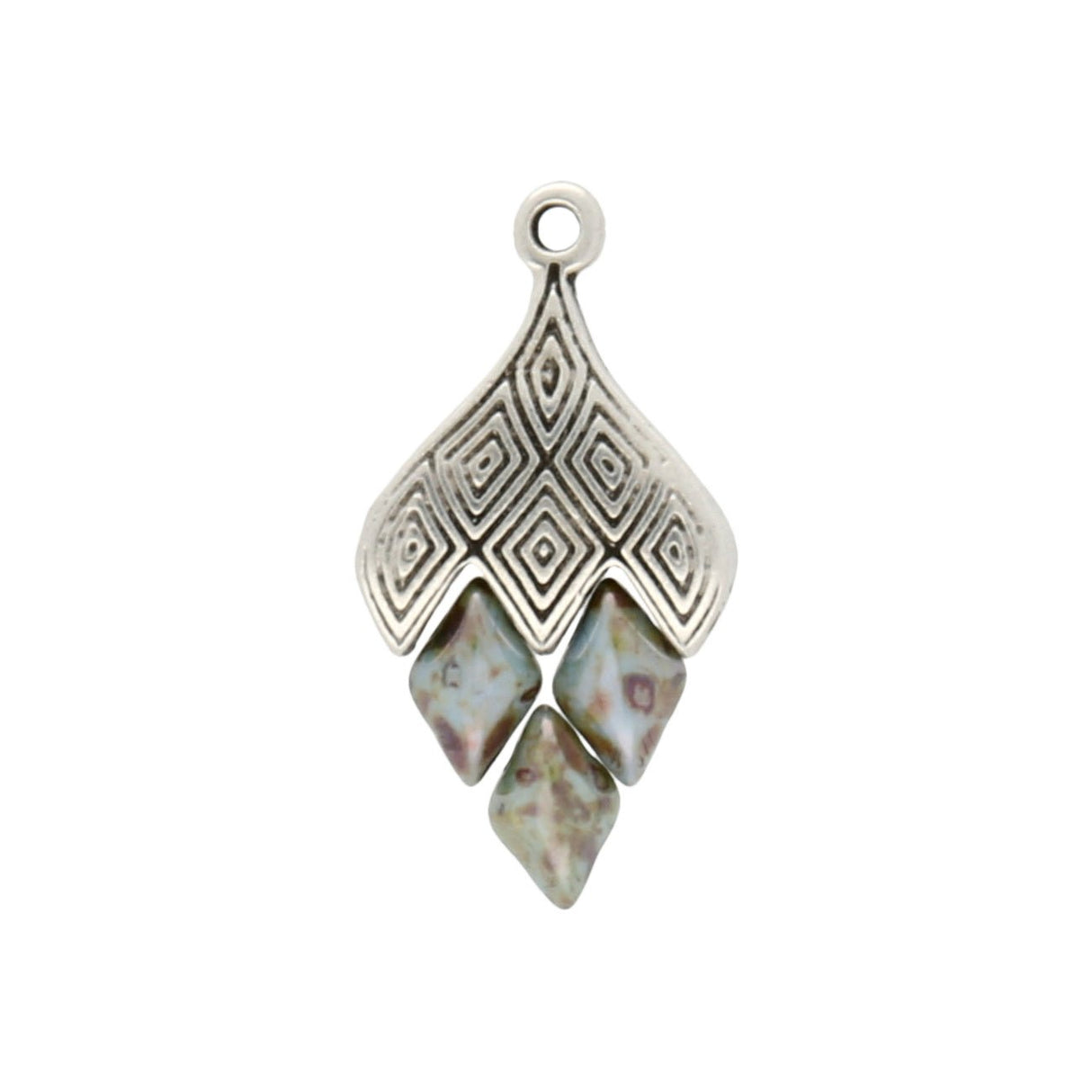 Cymbal™ Tourlos III-GemDuo Bead Ending - Silver Plate - PerlineBeads