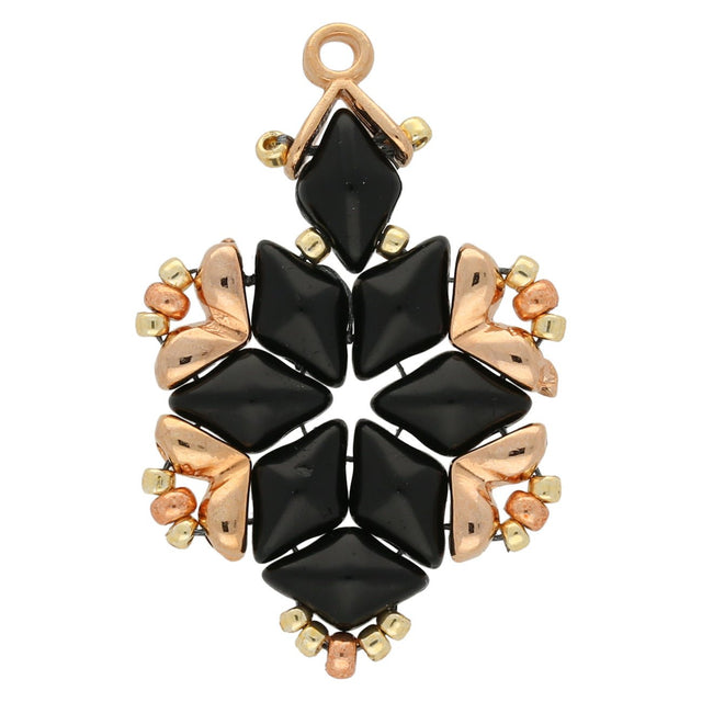 Cymbal™ Triades-GemDuo Bead Ending – Rose Gold Plate - PerlineBeads