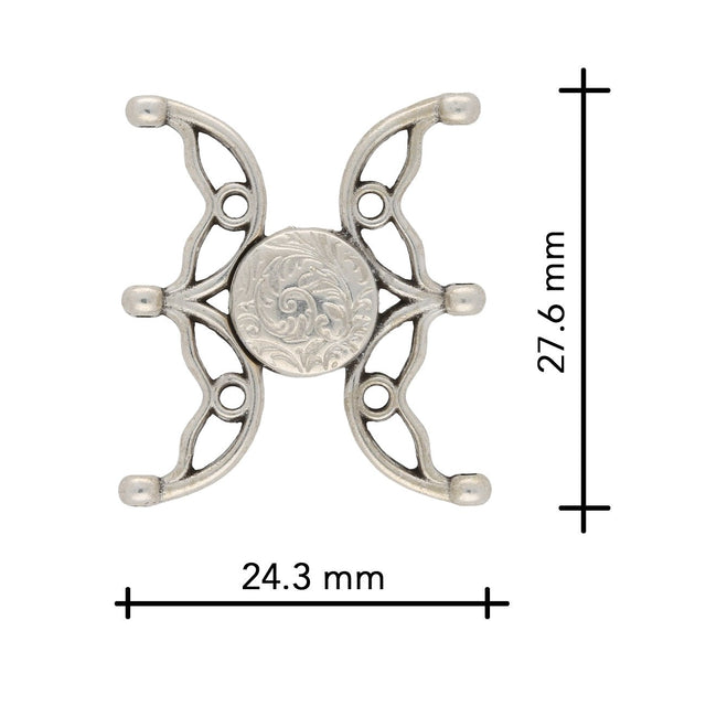 Cymbal™ Volakas III 8/0 Magnetic Clasp - Antique Silver Plate - PerlineBeads