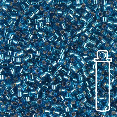 Delica 10/0 - DBM0149 - Silver Lined Aqua - PerlineBeads