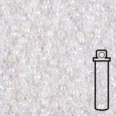 Delica 10/0 - DBM0222 - White Opal AB - PerlineBeads