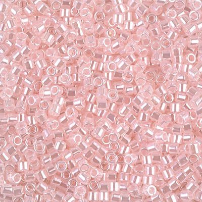 Delica 10/0 - DBM0234 - Lined Crystal/Pale Salmon - PerlineBeads